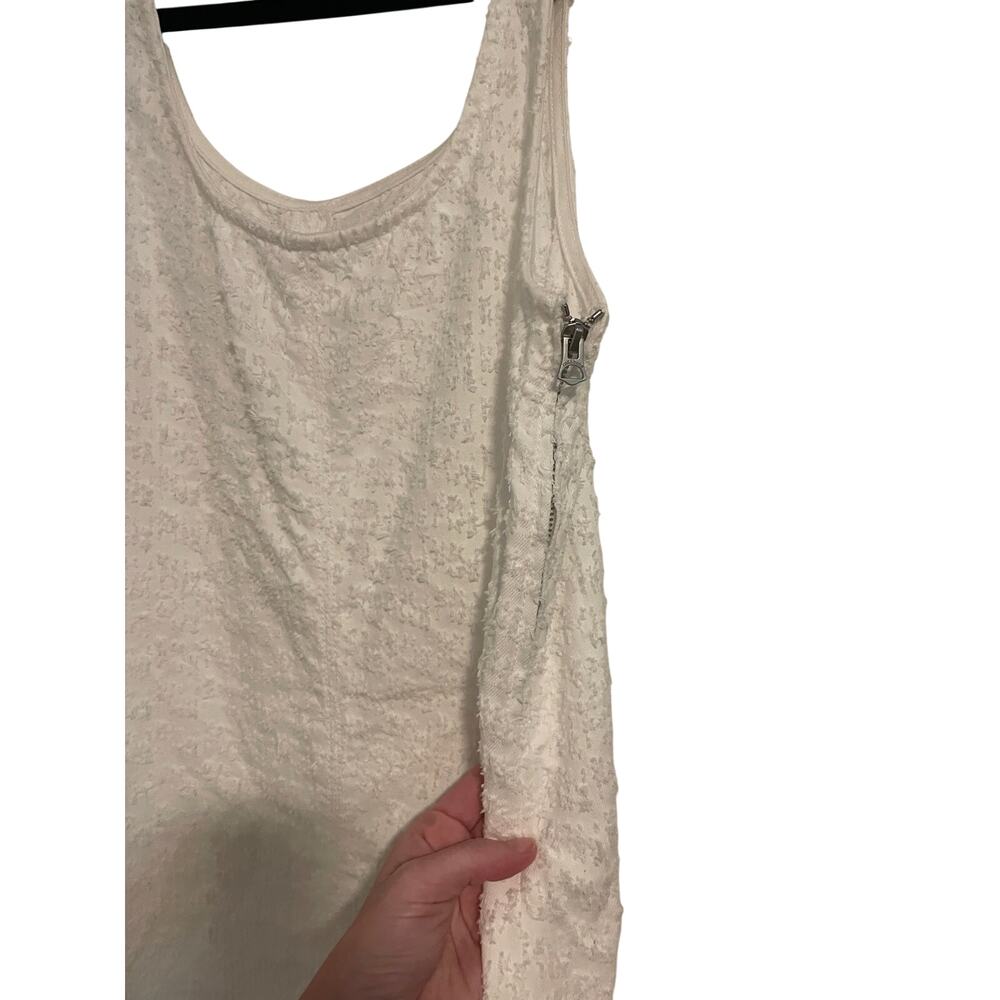 Rag & Bone White Tweed Mini Dress Denim Kimmie Raw Hem Coastal Indie -Small - Picture 4 of 8